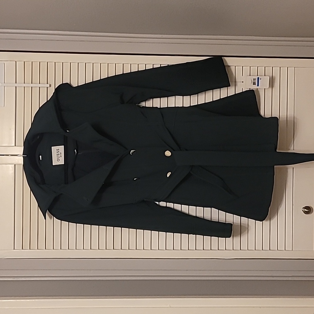 💖 Sage Green Belted Double-breasted Jacket
